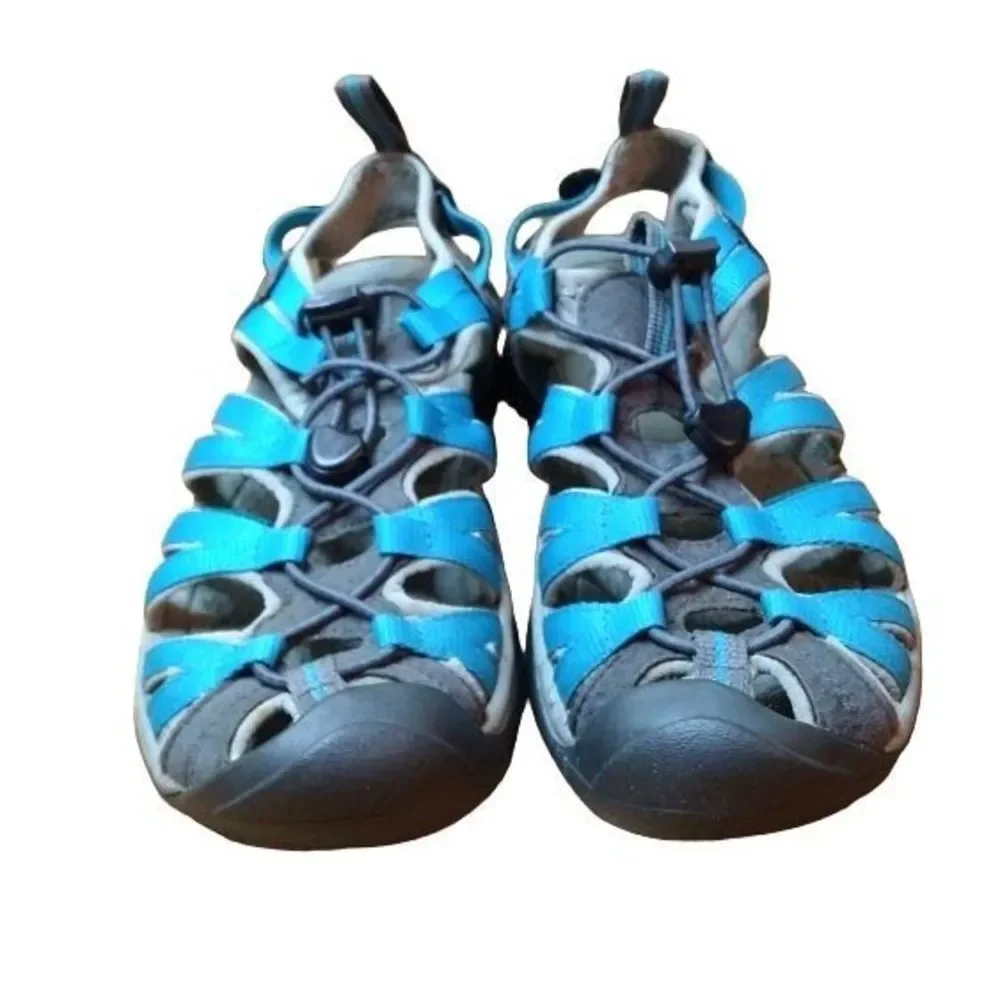 Keen Grey Blue Whisper Waterproof Strappy Gladiator Hiking Sandals Size 8_2